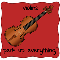 Violins Perk Up Everything - Red Background